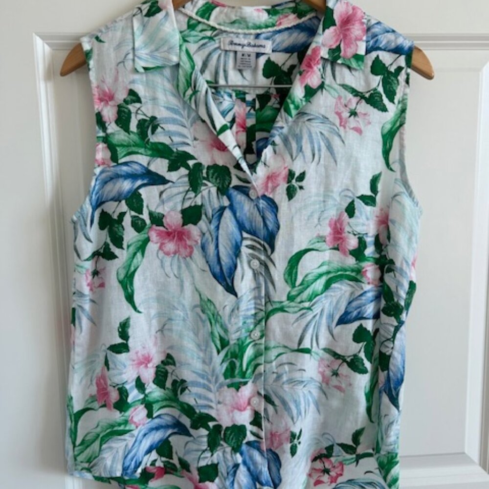 Tommy Bahama sleeveless linen Button-Down Shirt